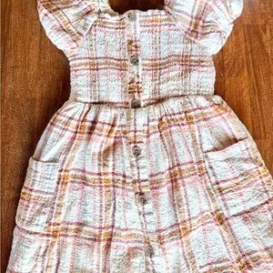 Cat & Jack Pink Plaid Button-Front Dress 5T